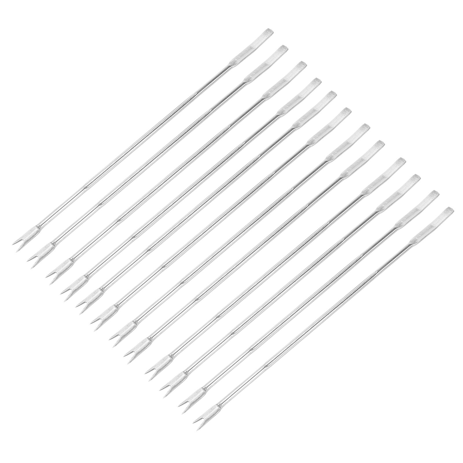 12PCS Stainless Steel Shellfish Seafood Forks Nut Picks Seafood Tools: Silver