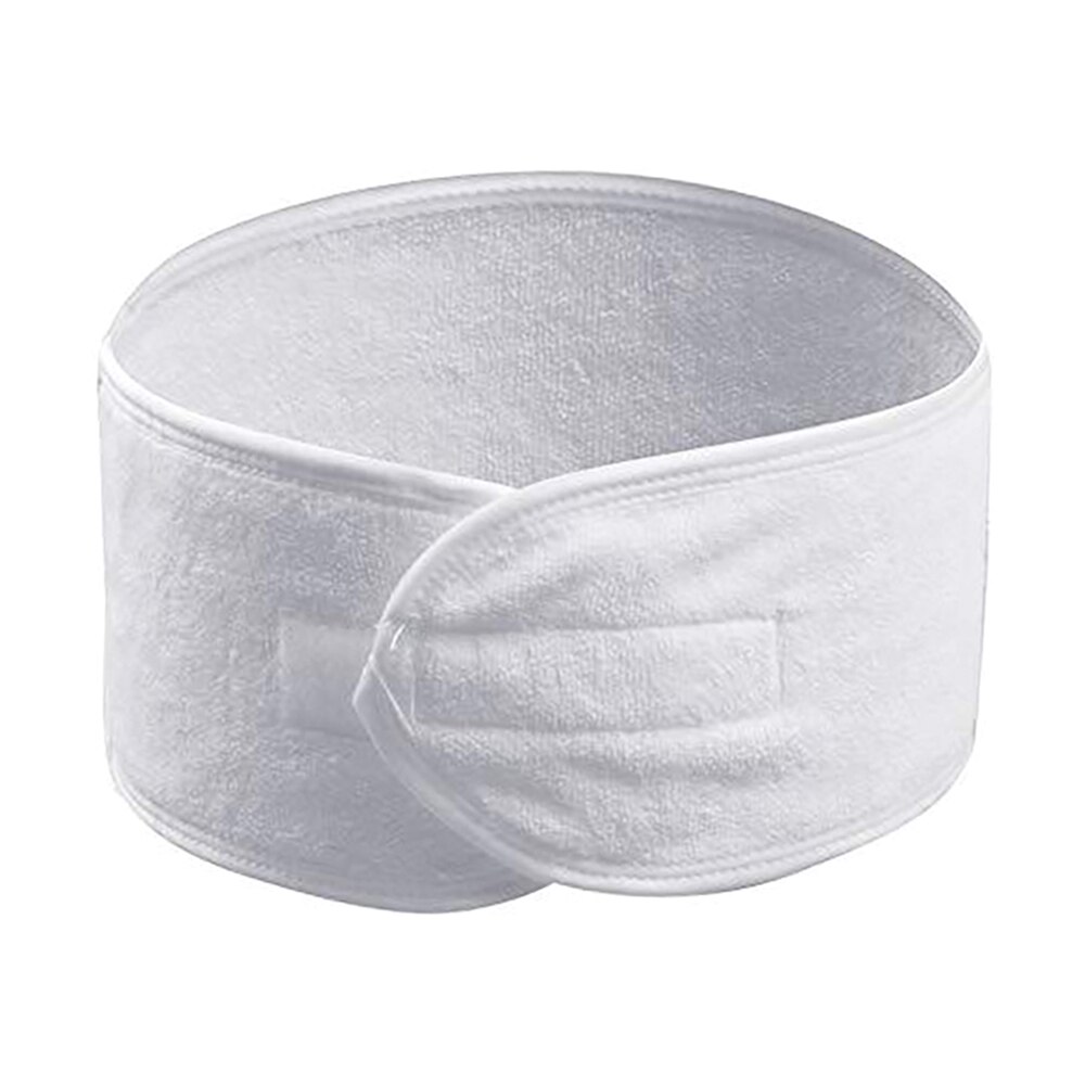 1 uds, maquillaje ajustable para mujeres, cinta suave para el pelo, banda suave para la cabeza, cinta para el cabello para SPA, diadema Facial, accesorios coloridos para el cabello: White