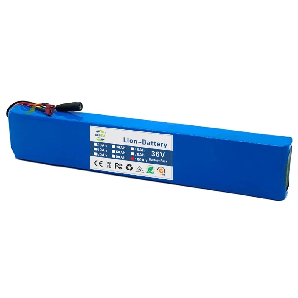 18650 battery pack 10s4p 36V 100AH high power 600W, suitable for electric bicycle lithium battery with charger sales