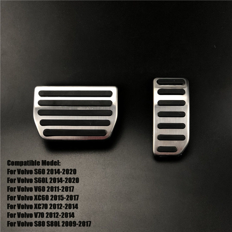 Autostyling roestvrij staal, geen boor nodig, brandstofgaspedaal, rempedaal voor volvo  s60 s60l s80 s80l v60 xc60 xc70 v70 autoaccessoires: Automatisch 2 stuks