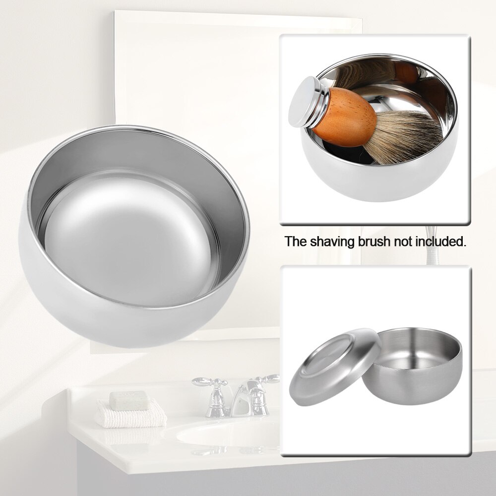 1 pcs Stainless Steel Shaving Soap Bowl Double Edg... – Grandado