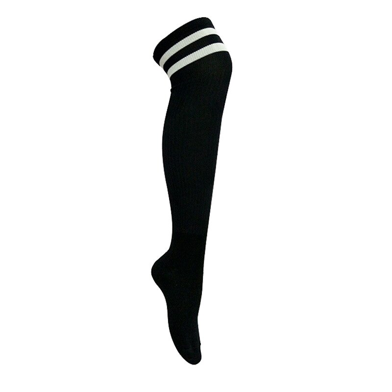 Professionelle Erwachsene kinder Lange Team fußball socken Über Knie-hohe Baumwolle gestreiften kinder Socken Männlich Weiblich Sport Fußball socken: black / kids size 26-36