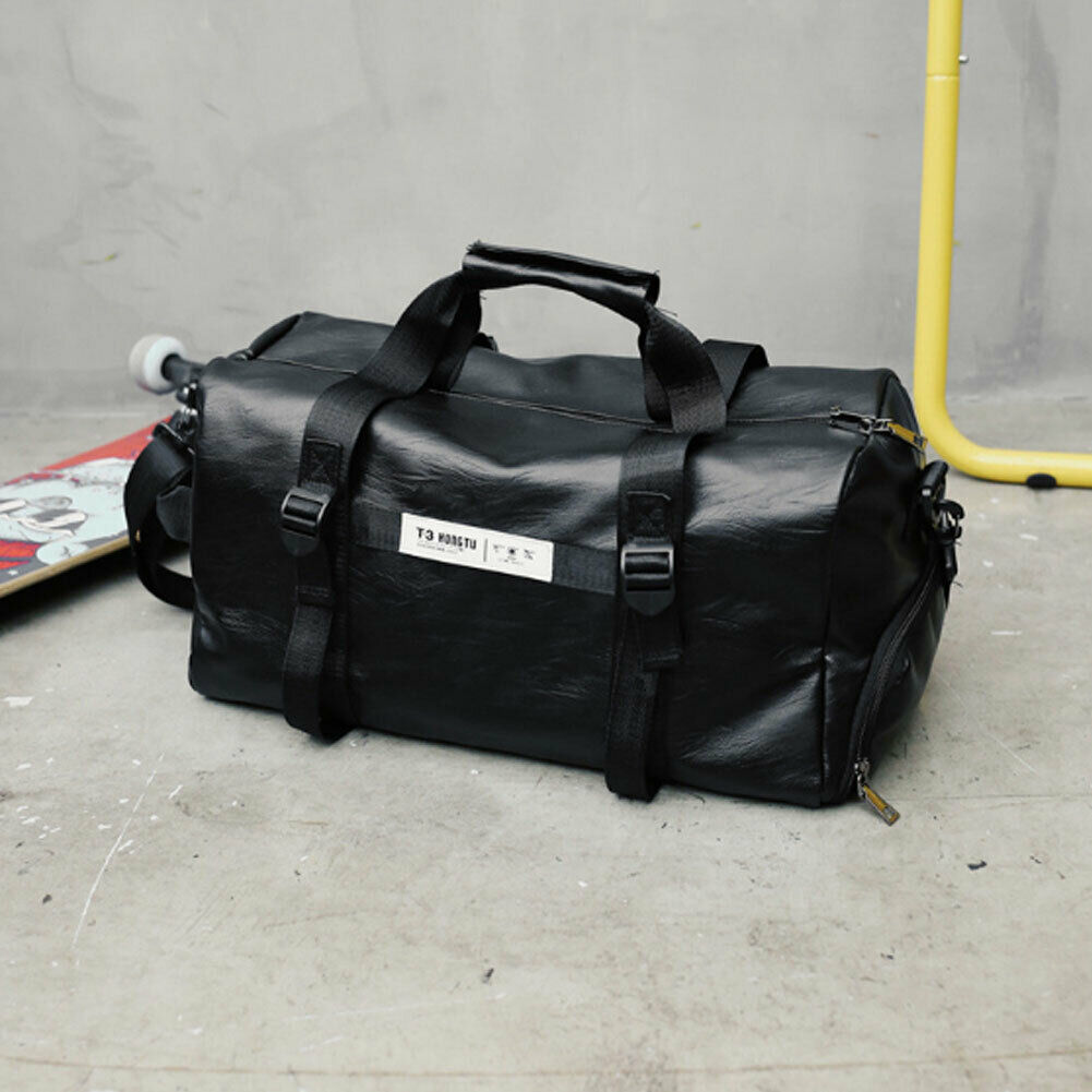 Men Bag Large Waterproof Travel PU Leather Bag For Male Sports Gym Duffel Luggage Shoulder Bag