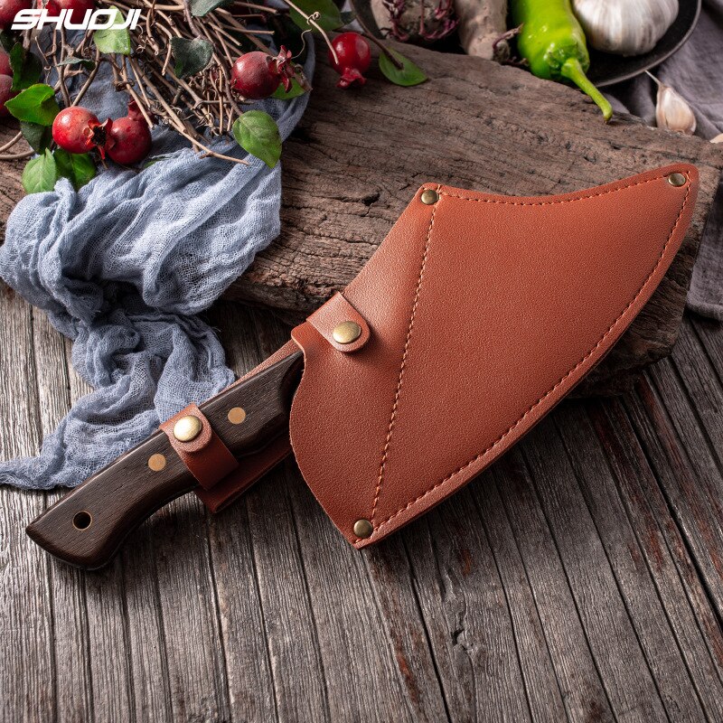 8" Handmade Butcher Knife Stainless Steel Chopping Boning Slicing Knives Cutlery Wenge Wood Cleaver Chopper Chef Kitchen Knife