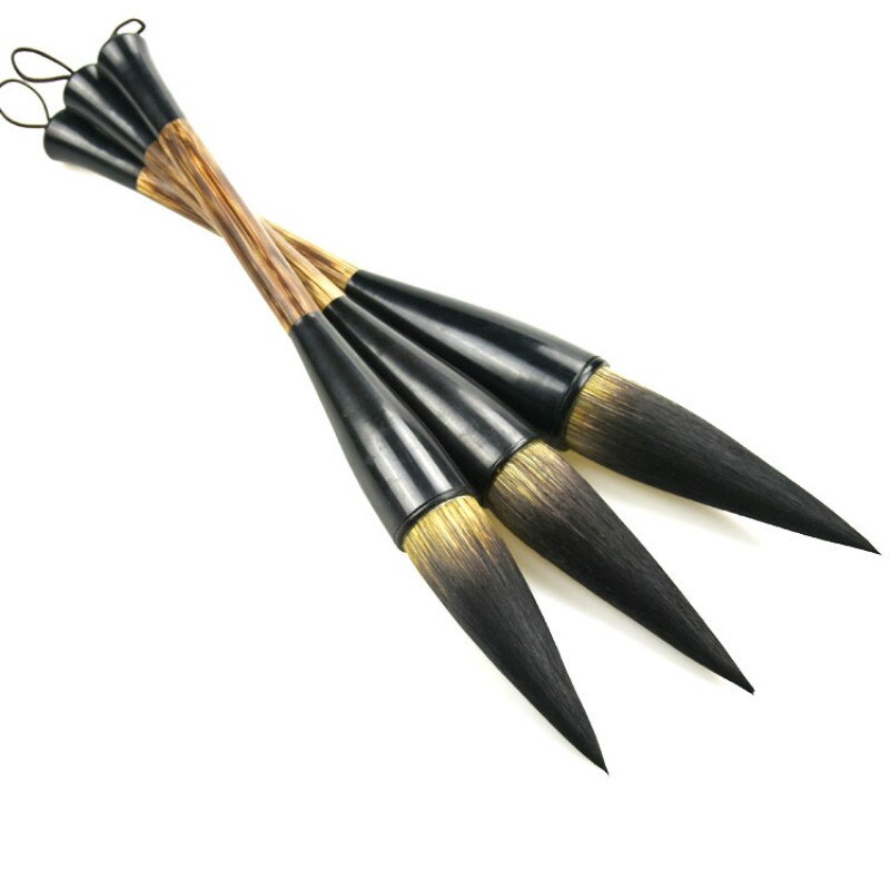 Traditional Chinese Calligraphy Brushes Pen Good Elasticity Bear Hair Hopper-shaped Brush The Scholar's Four Jewels