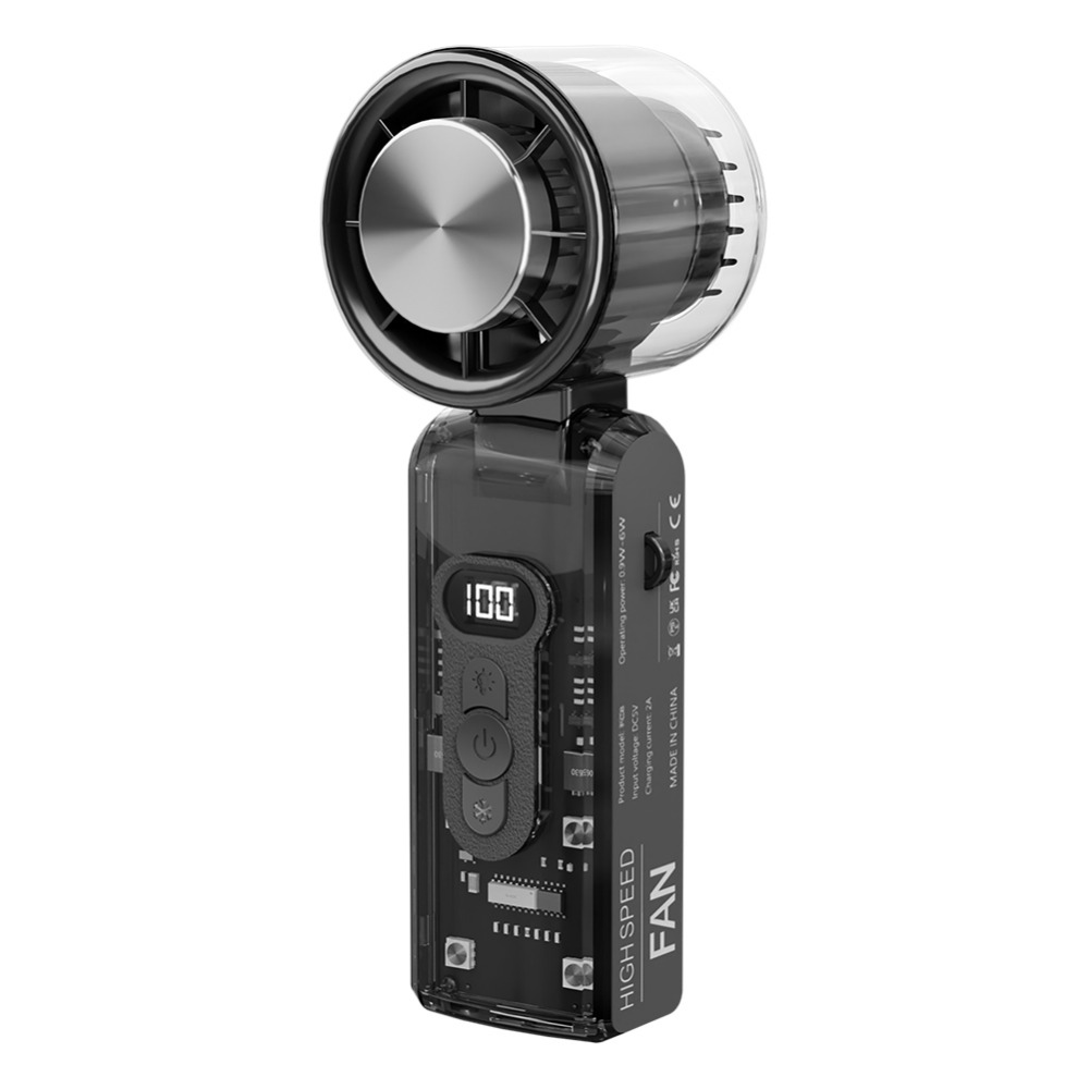 Opvouwbare persoonlijke koelventilator met 100 snelheden, draagbare mini-handventilator, usb-oplaadbaar, 3600 mah, opvouwbare reisventilator: Donkerblauw