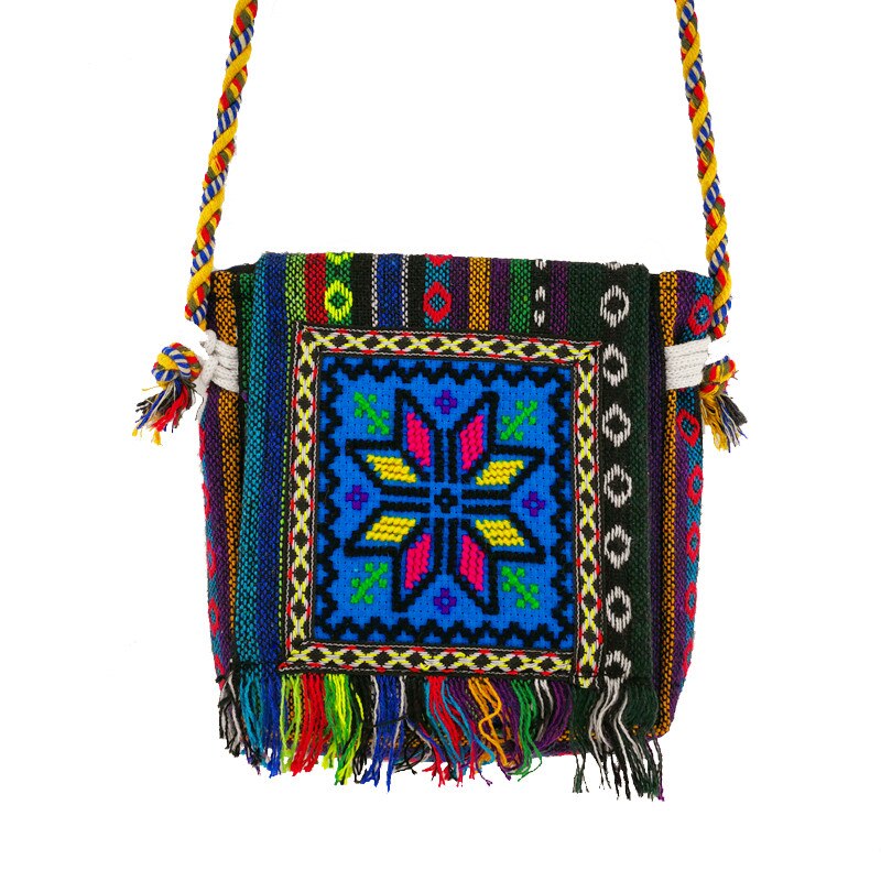 Bohemian retro canvas vrouwen crossbody tassen sneeuwvlok meisjes Kwastje patroon tassen