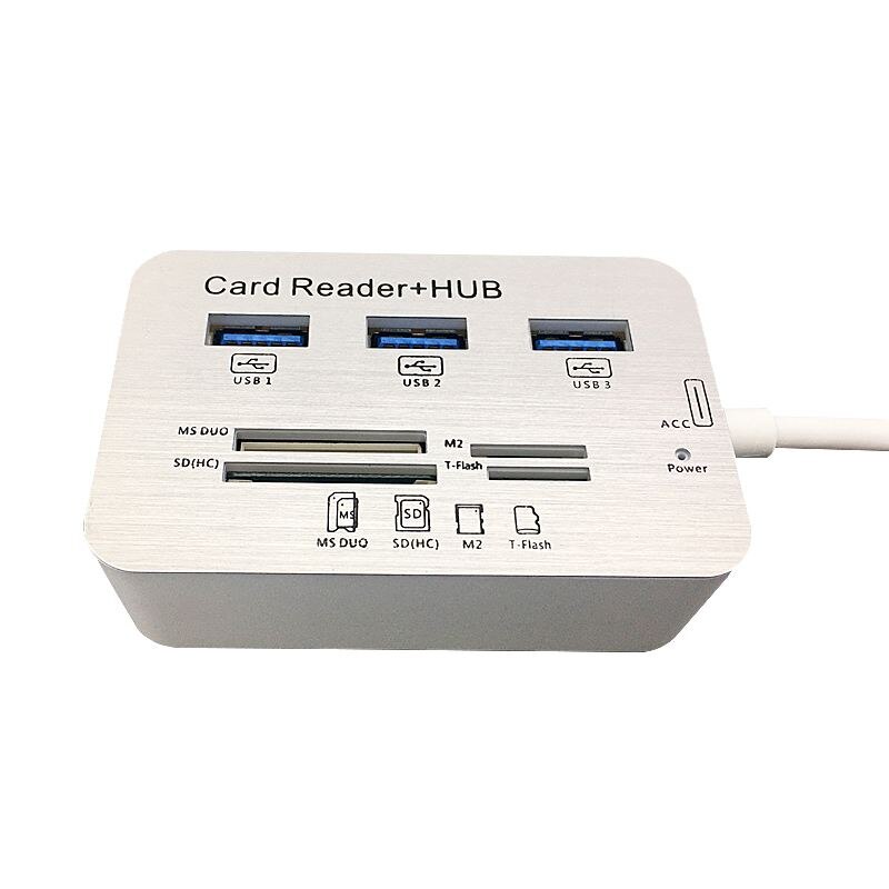 3.0 usb hub and Card Reader COMBO high speed hab with MS/SD/M2/TF and with 3 ports usb splitter for computer