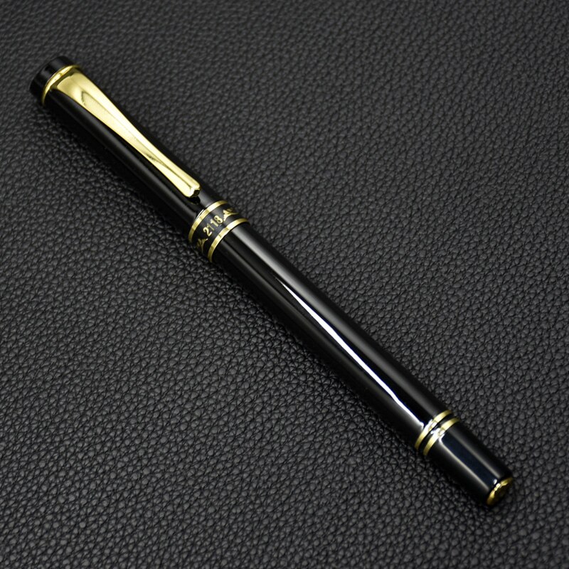 1Pcs Heldere Zwarte Business Vulpennen Penpunt Luxe Inkt Pen Kantoor High End Student veer Pen: Default Title