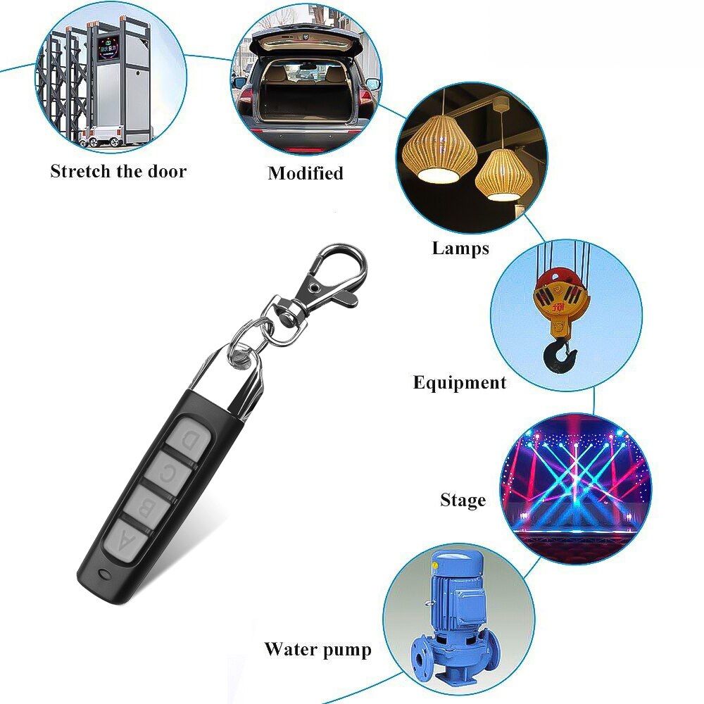 4 CH RF 433mhz 433.92mhz Cloning Remote Control Fixed &amp; Rolling Code Duplicator for Car Garage Gate door Alarm System