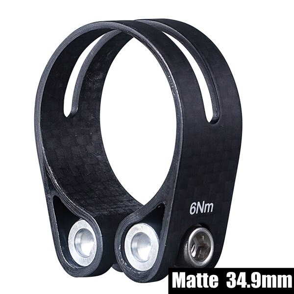 14G/Peice Full Carbon Fiets Zadelpen Klem Road Mtb Fiets Zadelpenklem Fietsen Onderdelen 34.9/31.8 Mm 3K Mat/Glanzend: Matte 34.9mm