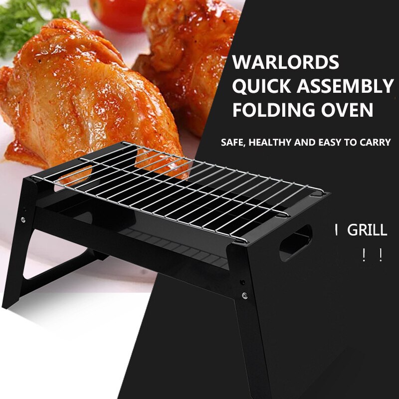 Portable Outdoor Folding Grill BBQ Camping Installation Simple Square Disposable Grill For Outdoor Activities BBQ Accessories