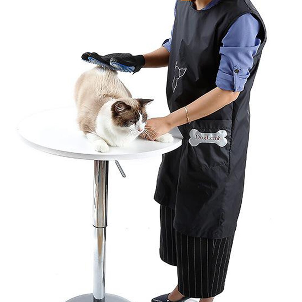 ärmellos Hundesalon Schürze Haustier Salon Arbeitskleidung Kittel mit Tasche Wasserdicht Pflege Schürze Kittel für Katze Hund