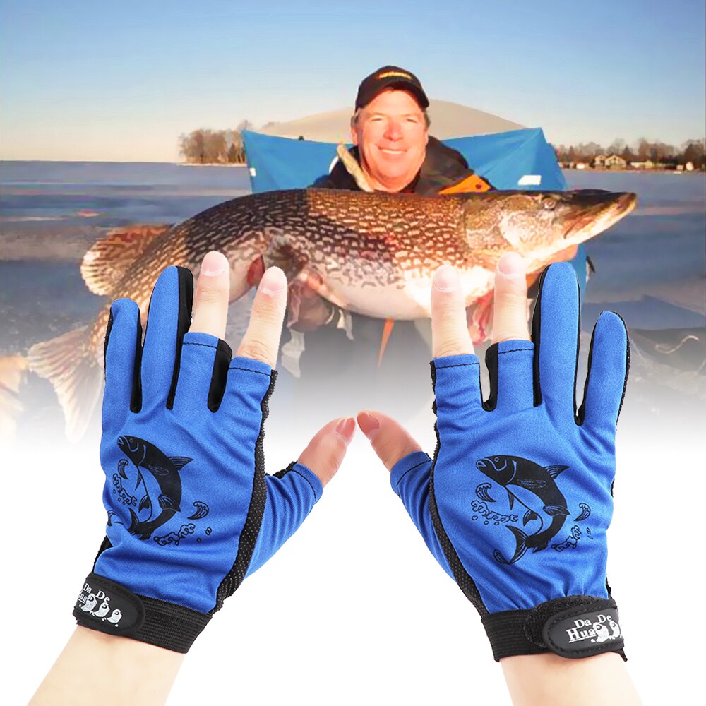 Sun Protection 3 Fingerless Fishing Gloves Breathable Quick Drying Anti-slip Fishing Gloves fishing For Unisex Finger Glove
