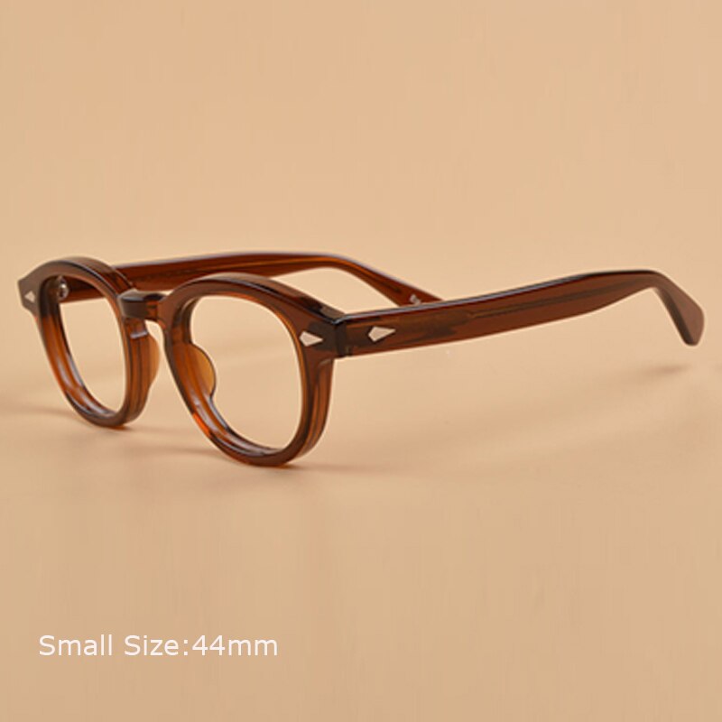 Johnny Depp Lemtosh Eyeglasses Frame Men Women With Box&amp;Case Computer Optical Retro Glasses Spectacle Frame For Male: brown-44mm box
