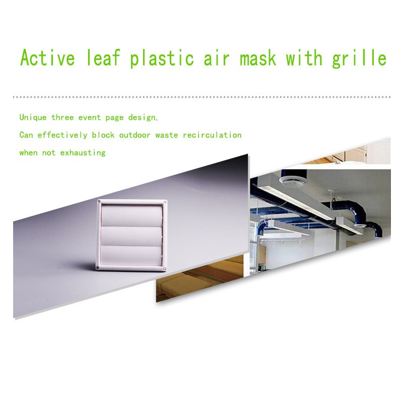 Outdoor Dryer Air Vent Cover Cap Louvered Cover White Exterior Wall Vent Hood Outlet Airflow Vents JS23