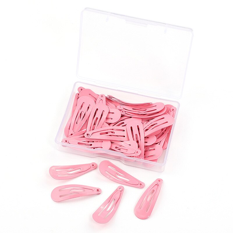 50Pcs 3cm Hair Clips For baby Girls Kawaii Kids Hair Accessories Snap Barrettes Candy Color Hairpins Clip For Hair: Watermelon Red