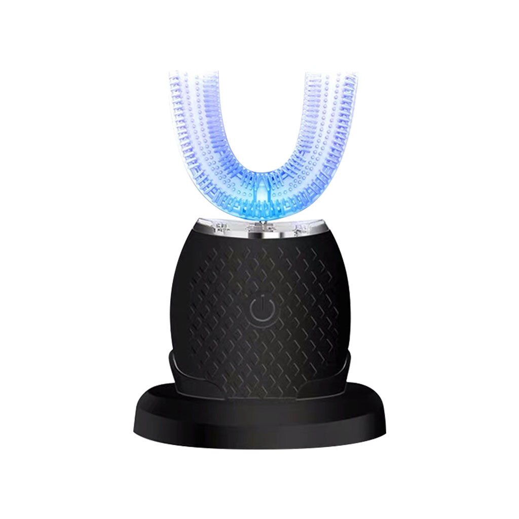 Smart Electric Sonic Adult Electric Toothbrush U-shaped Elektrik Ultrasonik Pengisian Waterproof Whitening Tooth Cleaner: Black