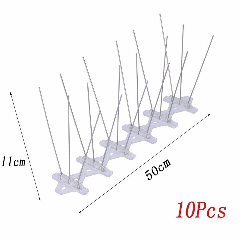 1-15PCS Pest Control Plastic Bird and Pigeon Spikes Anti Bird Anti Pigeon Spike for Get Rid of Pigeons and Scare Birds: 10pcs 5M