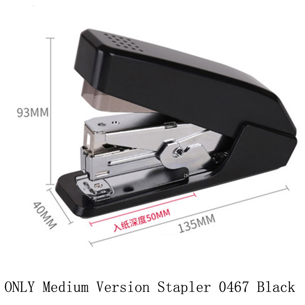 Deli Labor-saving Stapler Durable Color Stapler S M L Paper Stapling Stapler Strong Penetration Office School Stapler: Black M
