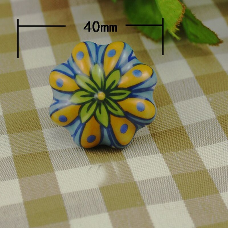 1Pc Keramische Gedrukt Deurknop Voor Kast Lade Kast Handvat Kast Kledingkast Meubels Deur Handgrepen Knoppen