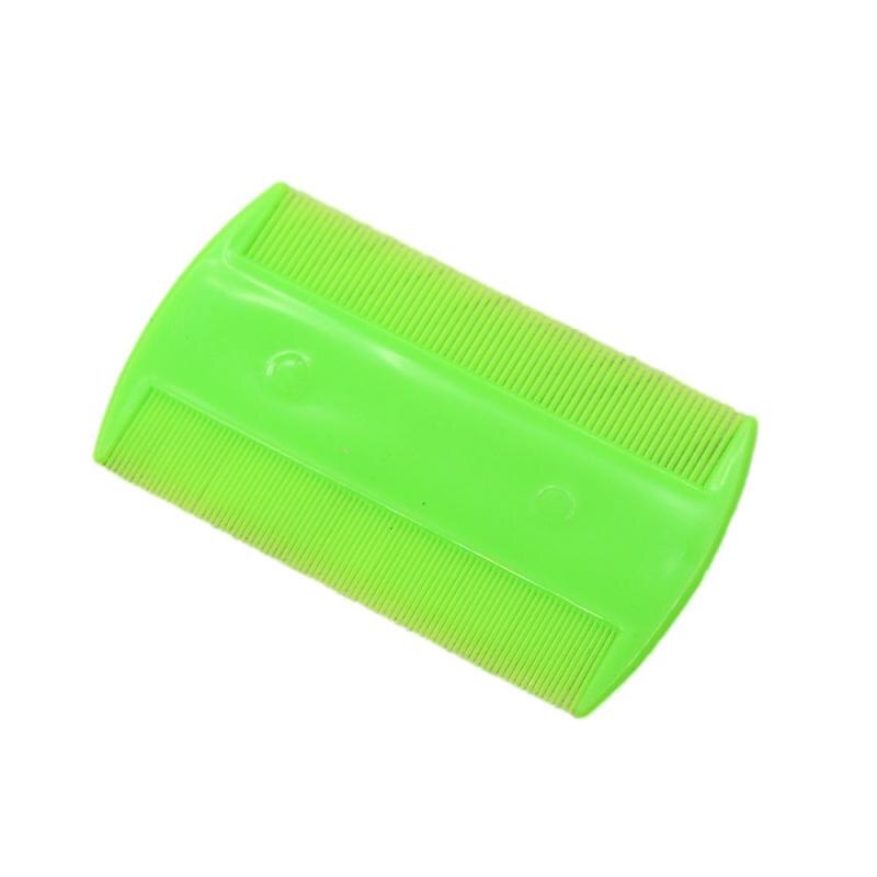 Portátil estrecha cabeza de diente peine Nit piojos de cepillo plano Cootie insecticida deshacerse de los piojos de la cabeza la caspa peines de belleza casa herramienta de limpieza: Green