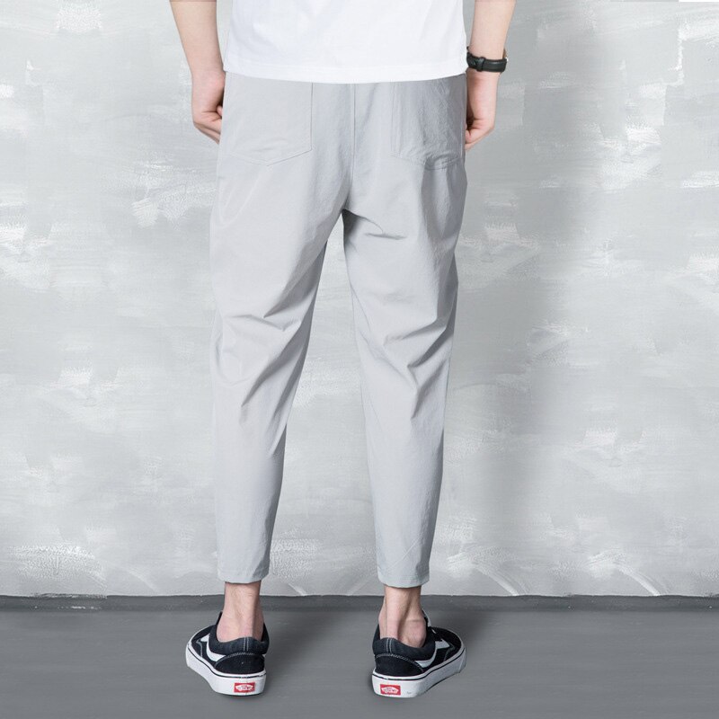 Is silke åndbare joggers herre solide herre haremsbukser sommer fitness afslappet ankellange herrebukser streetwear herrebukser