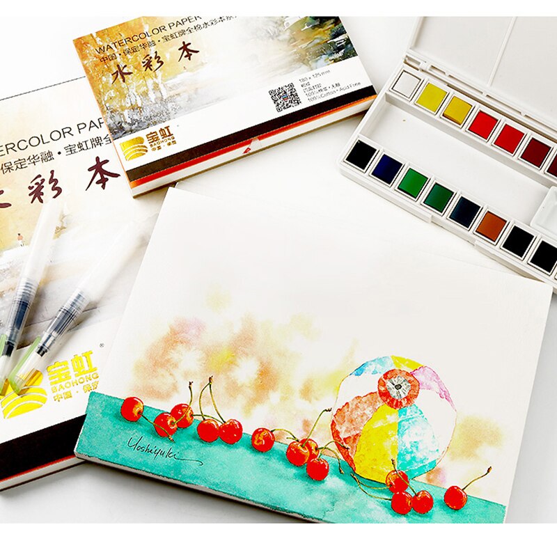 Watercolor Paper 300g/m2 20Sheets Hand Painted Water-soluble Book Office school supplies art supplies