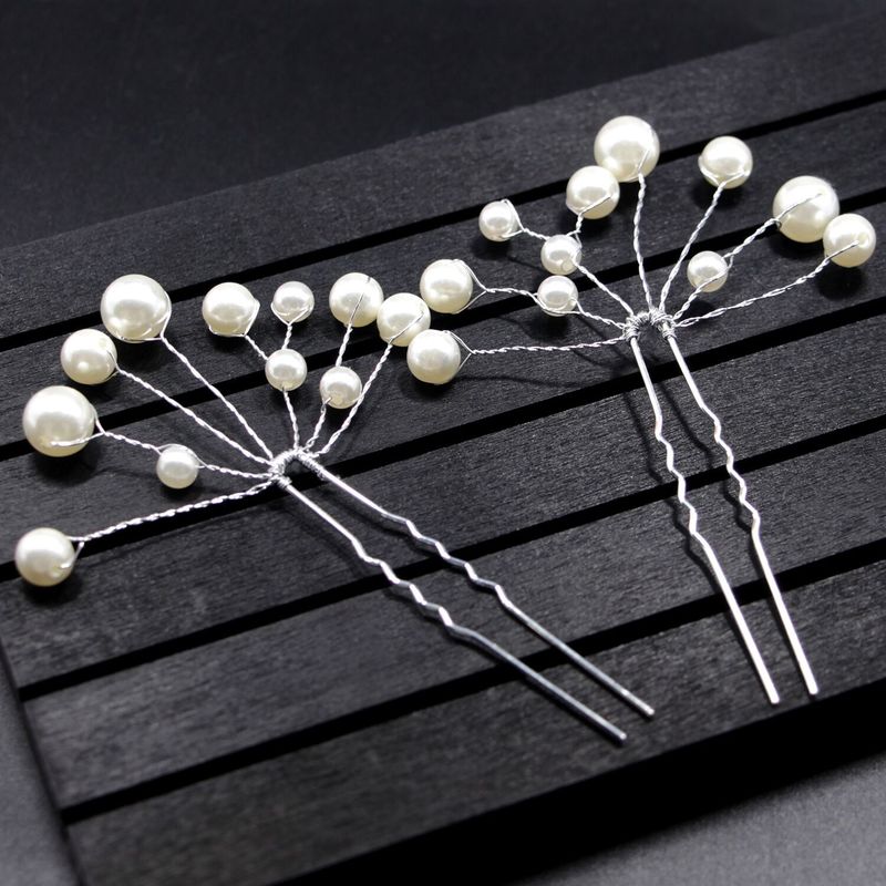 2 stks Vrouwen Meisjes Mode Haarspelden Simuleren Parel Haar Clip Bruiloft Bruids Hoofddeksels Haarspelden Styling Tools Vlechten Accessoires