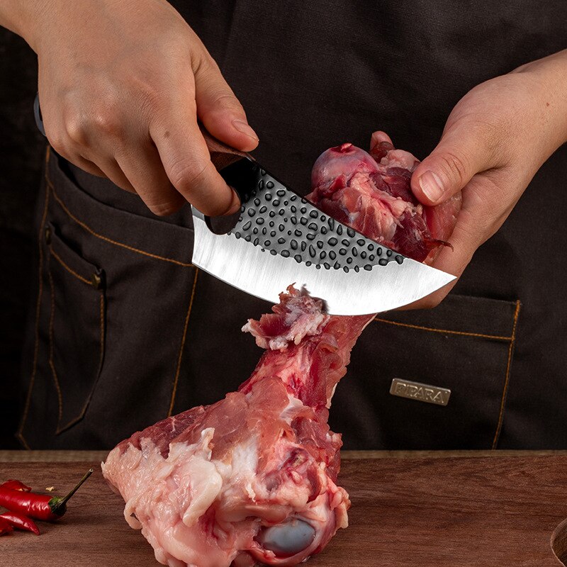 Couteau à désosser de cuisine, couteau de pêche, couperet à viande en acier inoxydable fait à la main, coupe de cuisine en plein air, couteau de boucher