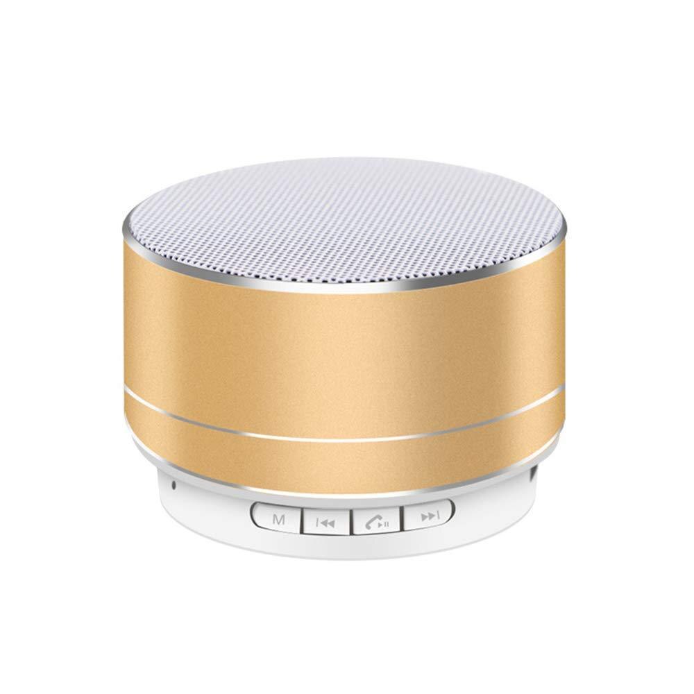 WPAIER A10 Aluminum alloy Wireless Bluetooth speakers Outdoor portable mini metal speaker with LED lights mini: Gold