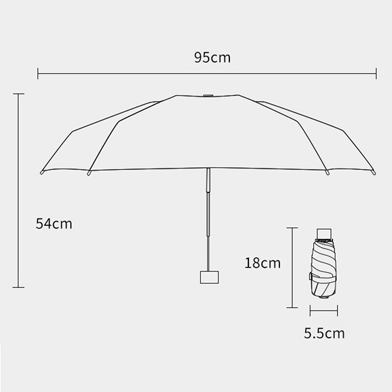 Paraguas de bolsillo Super pequeño para chica joven, sombrilla a prueba de lluvia, protección UV, tendencia, 1 Uds.