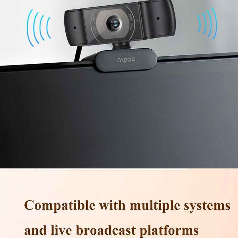 Originele Rapoo C200 Webcam 720P Hd Met USB2.0 Met Microfoon Draaibare Camera 'S Voor Live-uitzending Video Bellen Conferentie