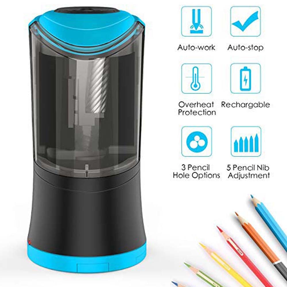 Elektrische Puntenslijper met Duurzaam Schroefbladgedeelte om Snelle Scherpen USB Oplaadbare Auto Stop Slijper voor 6-12mm diameter