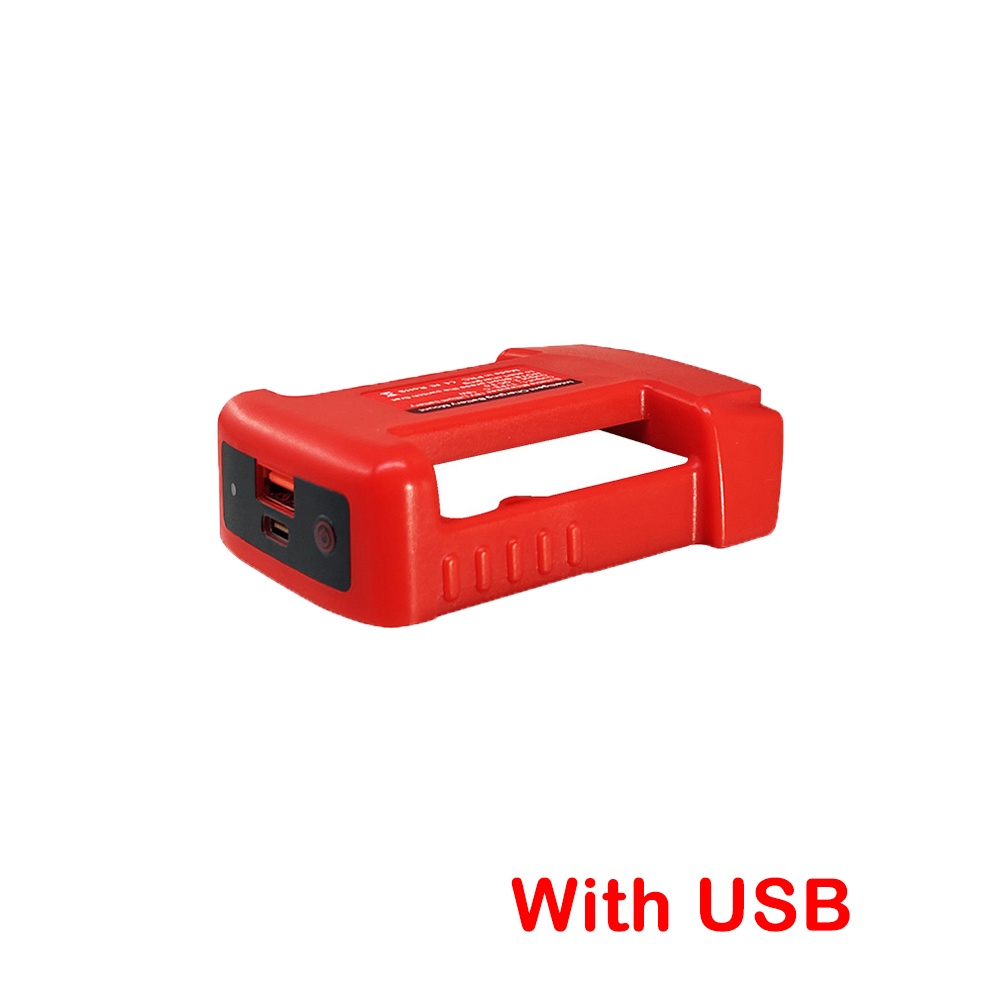 USB Charger Adapter Compatible For Makita For Dewalt For Milwaukee 18V Li-ion with USB Type-C Battery Holder Fast Charging: Silver