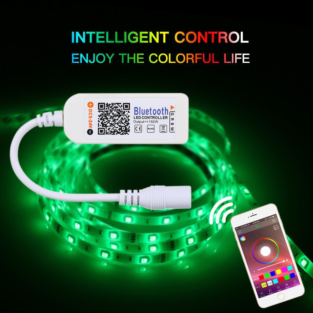 Bluetooth RGB Controler 210*23.5mm DC2.1 female Mini Bluetooth/Wifi LED Controller Remote For 5050 3528 RGB/RGBW LED Strip#5$