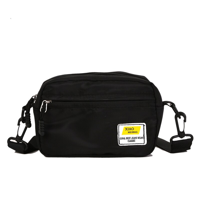 Mini bolso de lona para mujer, paño pequeño bolsos de hombro tipo bandolera, monedero para teléfono,: Black