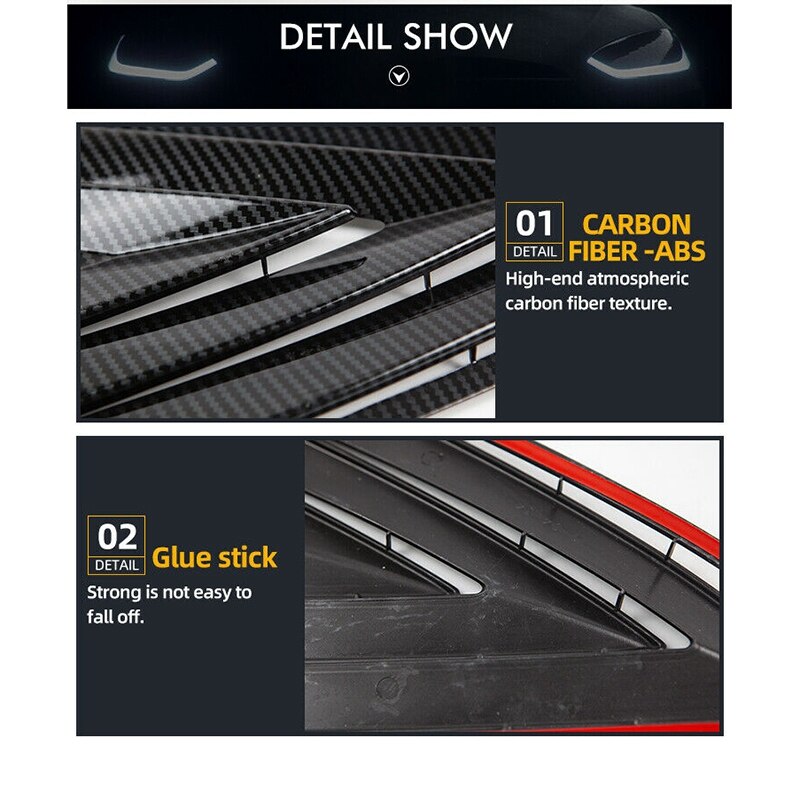 Car Rear Window Triple-Cornered Louver Shutter Cover Window Louvers Spoiler Panel for Tesla Model 3