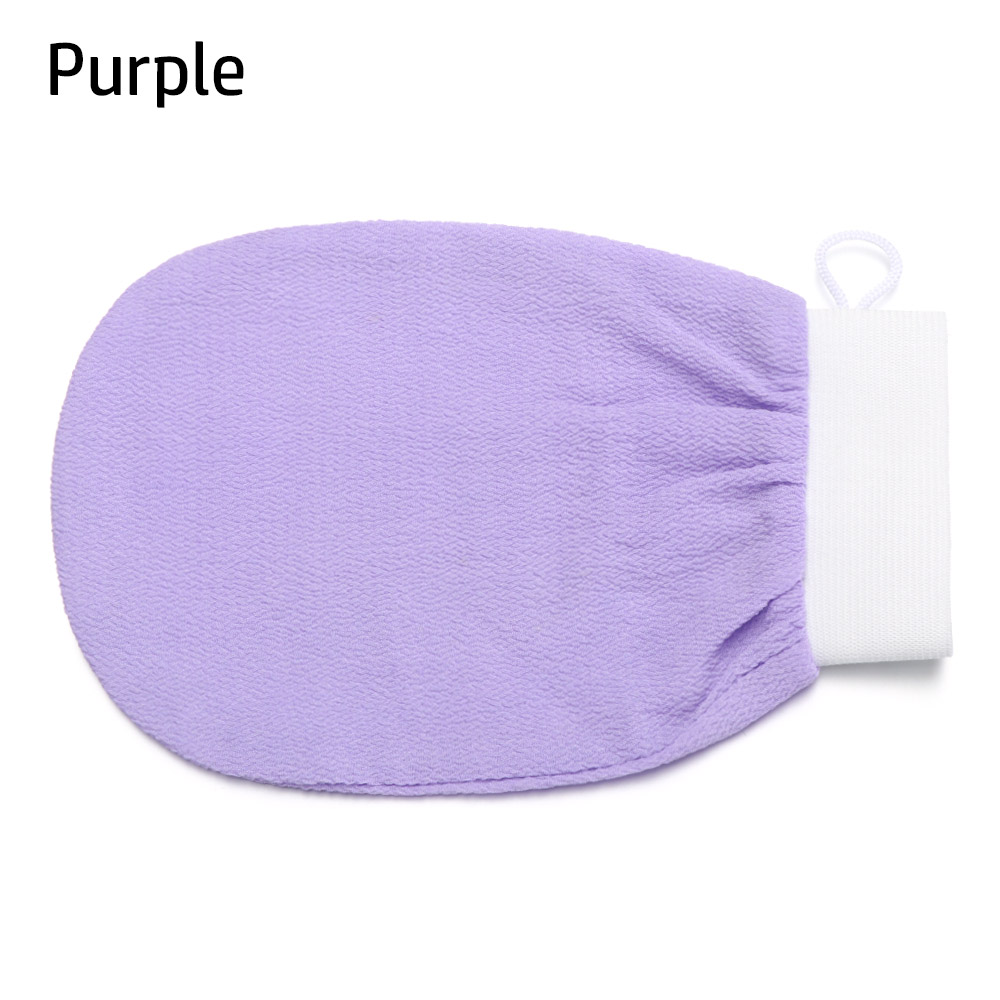 Marokkaanse Hammam Bad Scrub Handschoen Exfoliërende Body Facial Tan Massage Mitt: purple