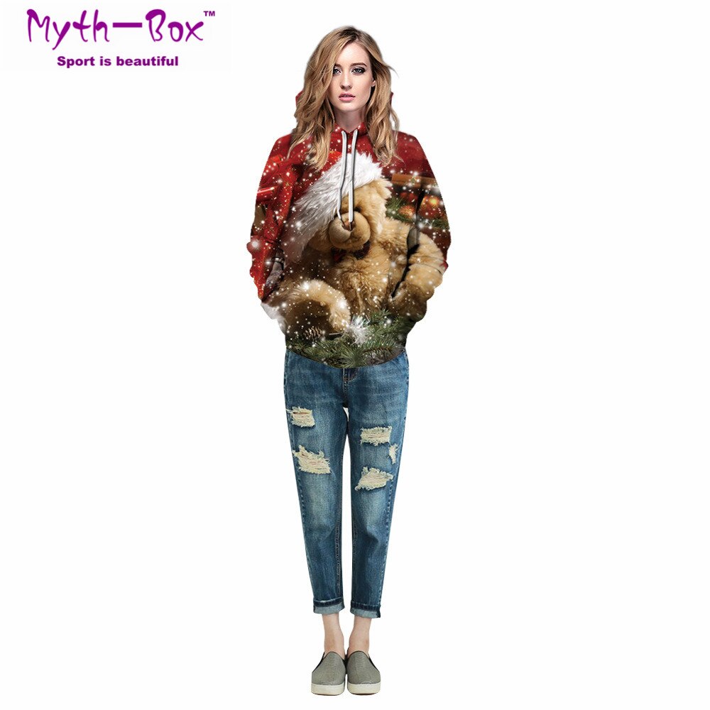 Vrouwen/Mannen Hoodie Sweatshirts Kerst Hoodies Vrouwen 3D Gedrukt Sportwear Hip Hop Hooded Trui Lange Mouwen Streetwear Trui
