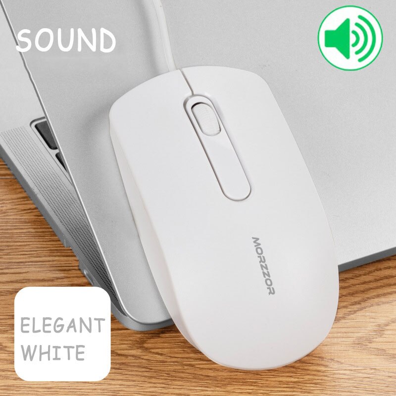 USB WIRED OPTICAL Gaming Mouse Adjustable 1200 DPI Wired Optical LED Computer Mice USB Cable Silent Mouse For Laptop PC: sound white
