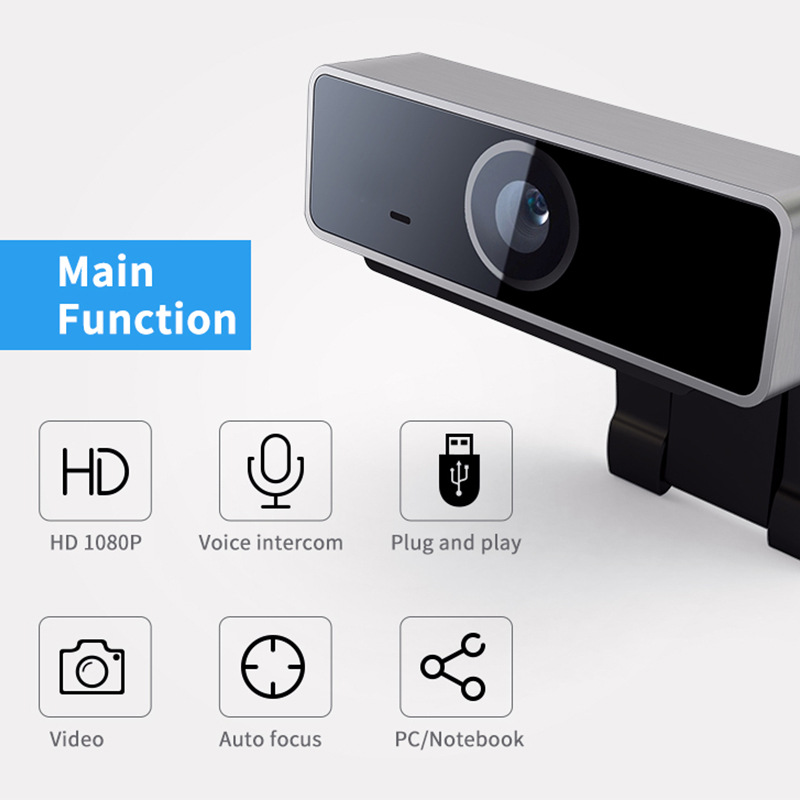 Full HD Webcam 1080P Auto Focus With Microphone 1920*1080P USB Web Cam For Live Broadcast Video Conference PC Computer Laptop