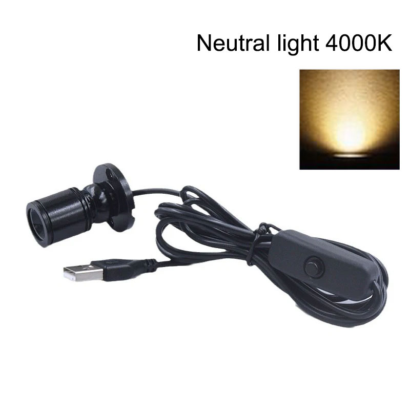 LED USB 5V 3W LED Stelle Licht Oberfläche Montiert Schrank Vitrine Zähler Schmuck Lampe Drehbare Winkel Decke Mini scheinwerfer: L / Orange