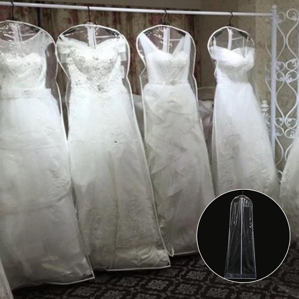 Beskytter opbevaringspose beklædningsgenstand gennemsigtig brudekjole ekstra stort støvtæt betræk beskyttelsesetui brudekjole langt tøj