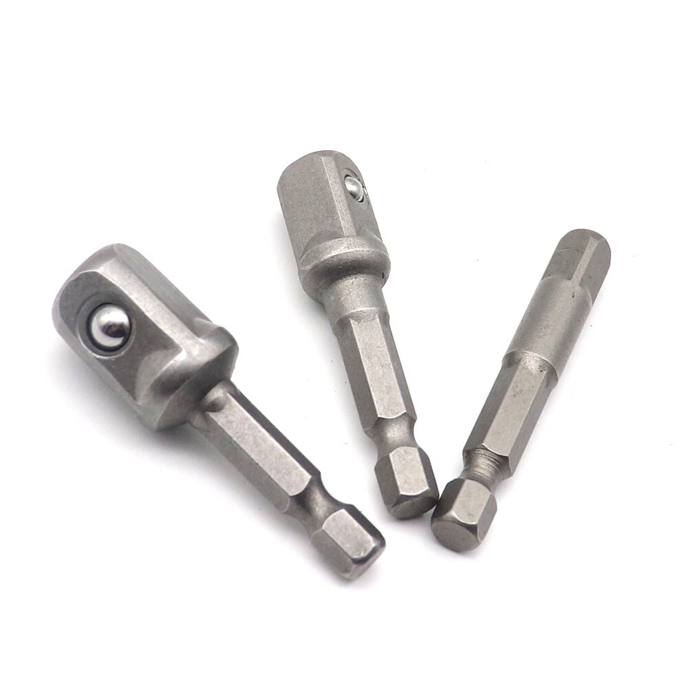 3 PCS Hex Shank Wrench Drive Power Drill Socket Drill Adapter Socket Extension Bit Adaptor Set 1/4 3/8 1/2 screwdriver tools
