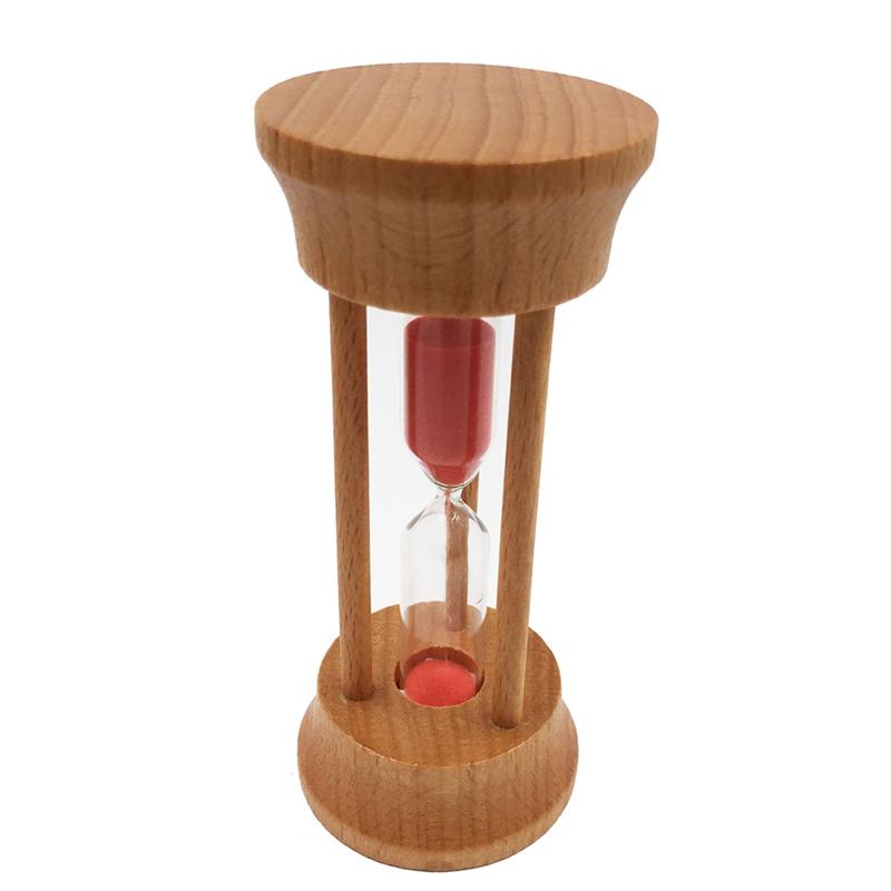 3 Minutes Wooden Frame Sandglass Red Sand Hourglass Inccurate Sand Timer 3 Minutes European Style Wooden Hourglass Red Sand