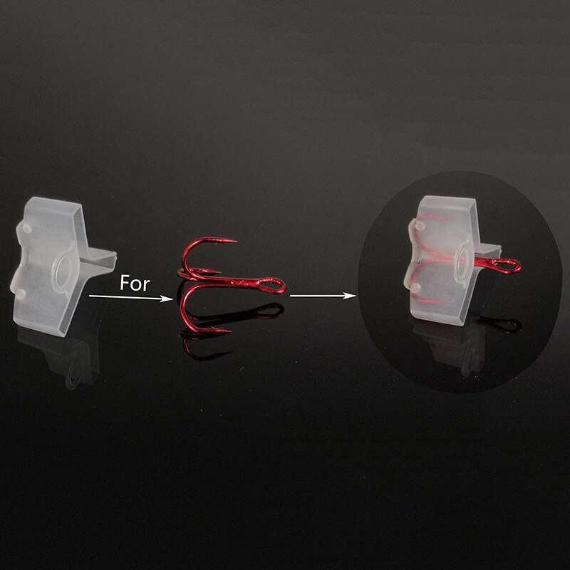 OUTKIT-cubiertas protectoras de anzuelos triples de plástico, para señuelos de pesca, 5 tamaños, funda, gorros, Protector de seguridad, 20 unids/lote