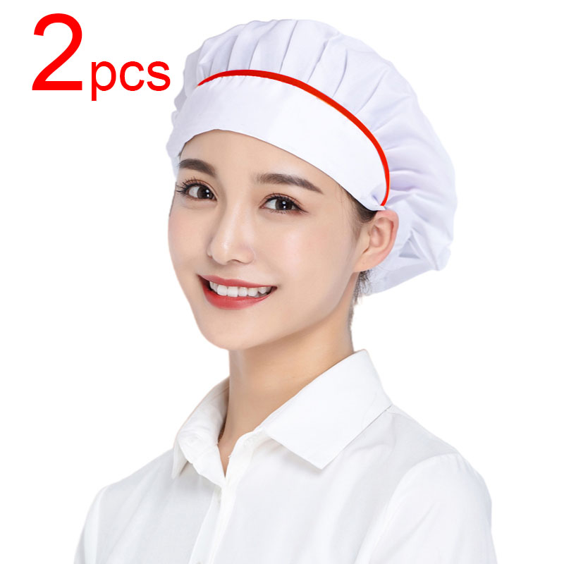 Food Service Cook Hats Women Men Hair Cover Caps Workshop Hat Food Service Baking Cap Kitchen Cooking Visors Household Beanie: Red