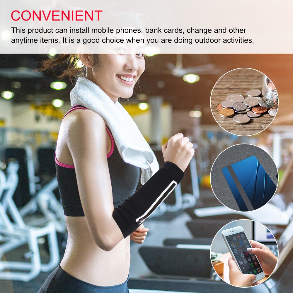 Bolsa deportiva para brazo de muñeca para correr para hombre y mujer, brazalete elástico para teléfono móvil, bolsa deportiva para Fitness, correr, gimnasio