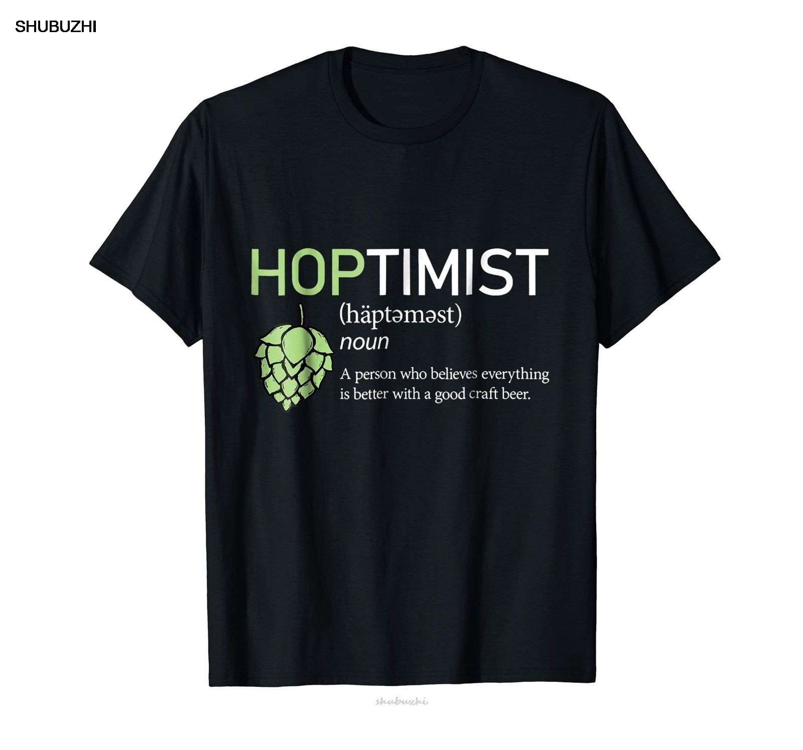 Hoptimist definition sort t-shirt til brygger og håndværker øl elsker populær berømt mærke mærke høj o-hals skjorte